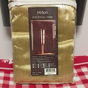 Hilton Gold Rod Pocket Curtain Panel